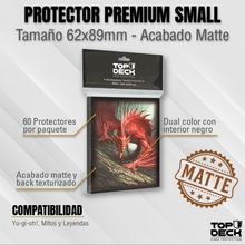 Cargar imagen en el visor de la galería, Protectores MATTE con Diseño | TOPDECK Small 62x89mm Wyvern de Sangre