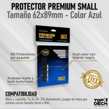 Cargar imagen en el visor de la galería, Protectores Premium | TOPDECK Small 62x89mm color Azul