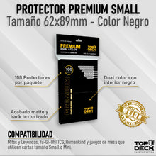 Cargar imagen en el visor de la galería, Protectores Premium | TOPDECK Small 62x89mm color Negro