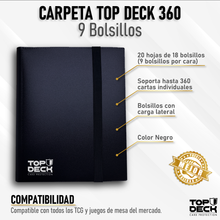 Cargar imagen en el visor de la galería, Carpeta Esencial | TOPDECK 360 color Negro