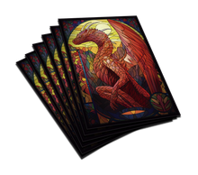Cargar imagen en el visor de la galería, PREVENTA Protectores Standard | Colección Vitrales - Dragón Rojo 66x91mm
