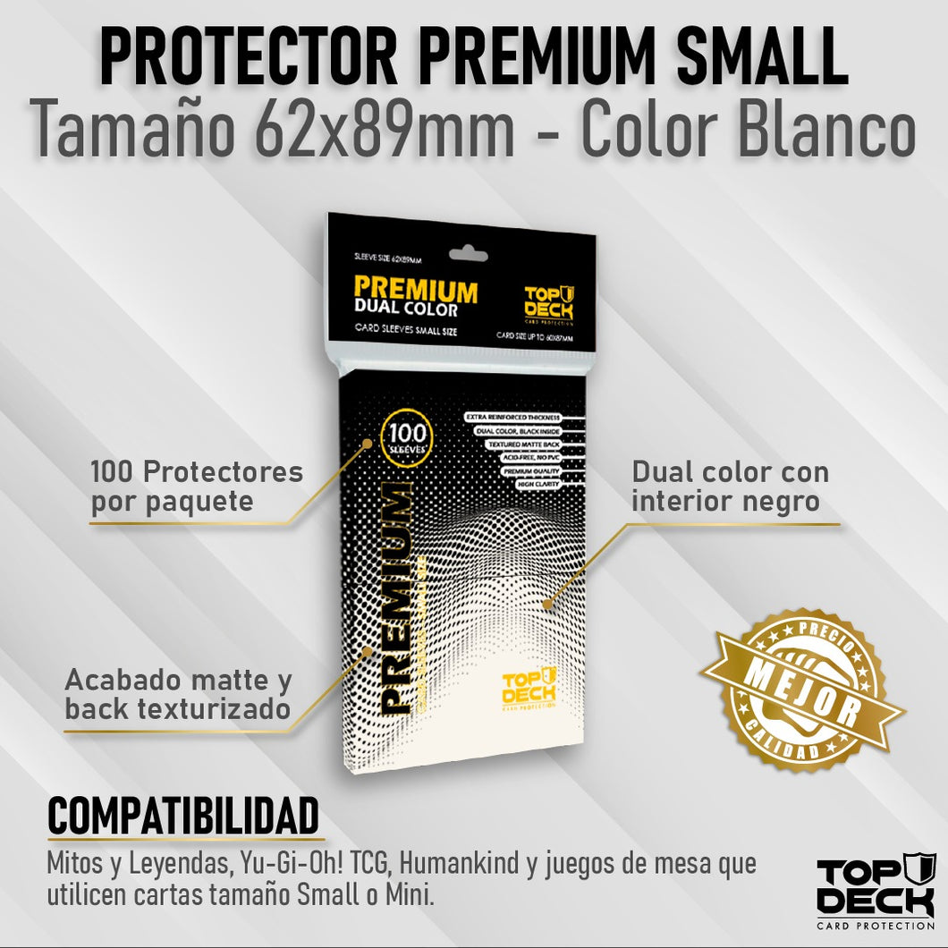 Protector Top Deck Blanco Premium Tamaño Small