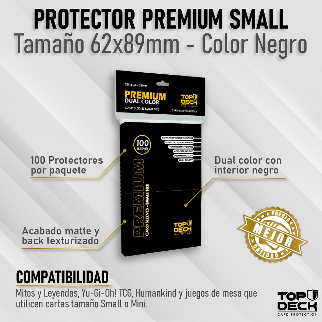 Protector Top Deck Negro Premium Tamaño Small