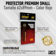 Cargar imagen en el visor de la galería, Protectores Premium | TOPDECK Small 62x89mm color Rojo
