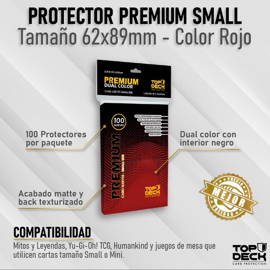 Protector Top Deck Rojo Premium Tamaño Small