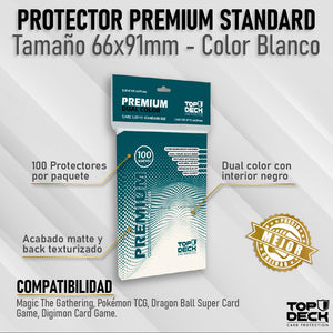 Protector Top Deck Blanco Premium Tamaño Standard