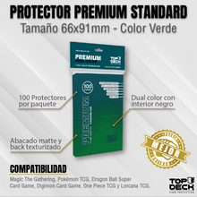 Cargar imagen en el visor de la galería, Protectores Premium | TOPDECK Standard 66x91mm color Verde
