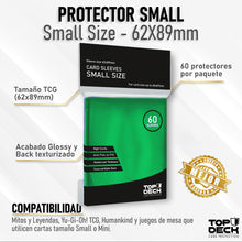 Cargar imagen en el visor de la galería, PREVENTA Protectores Esenciales | TOPDECK Small 62x89mm color Verde
