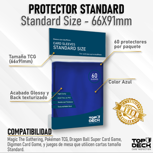 Protector Top Deck Azul tamaño Standard