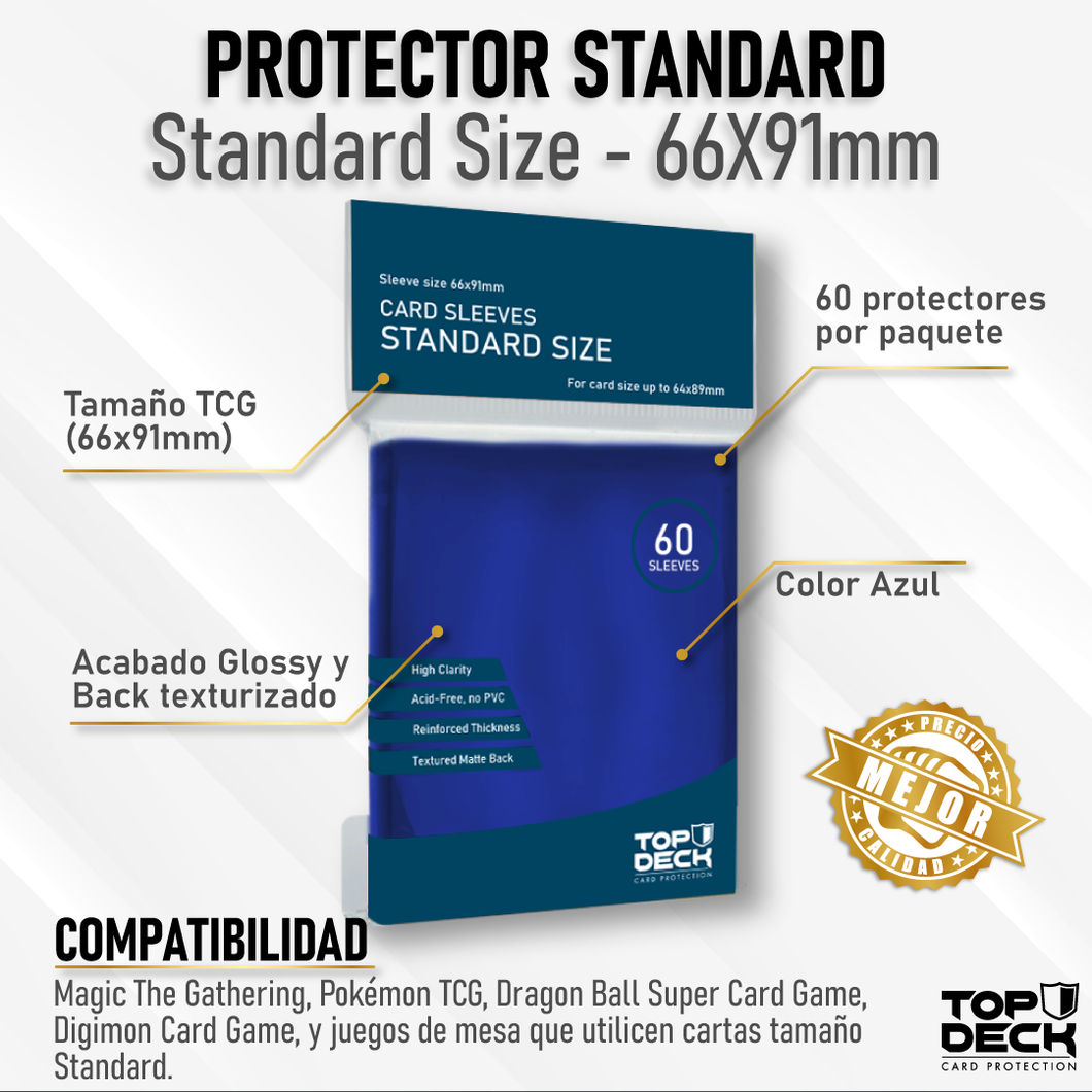 Protector Top Deck Azul tamaño Standard