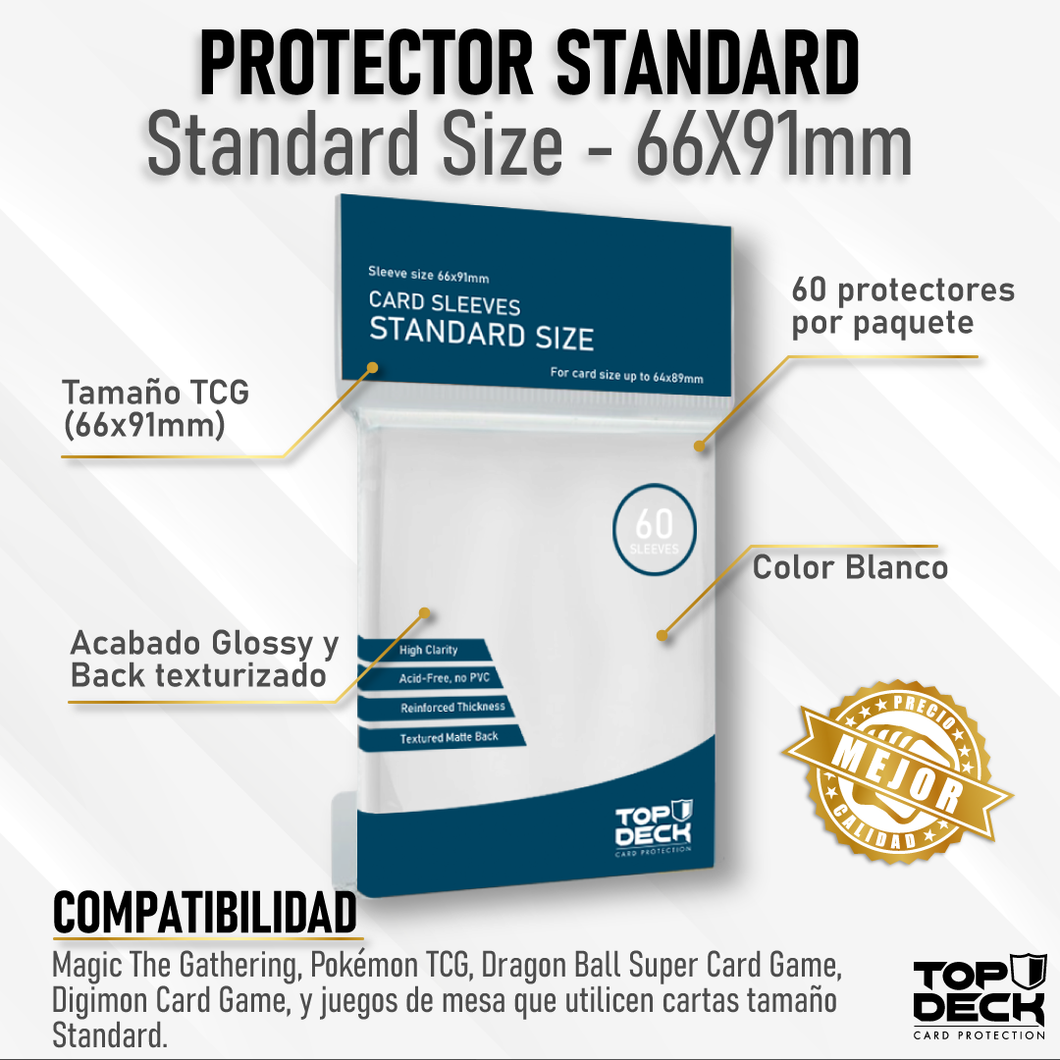 Protector Top Deck Blanco tamaño Standard