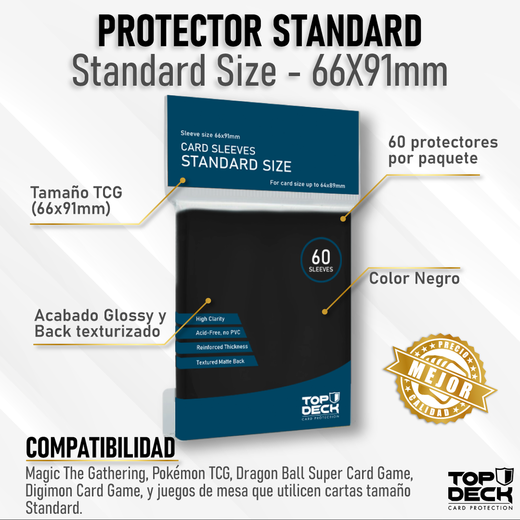 Protector Top Deck Negro tamaño Standard