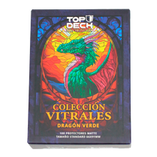 Cargar imagen en el visor de la galería, Protectores Standard | Colección Vitrales - Dragón Verde 66x91mm
