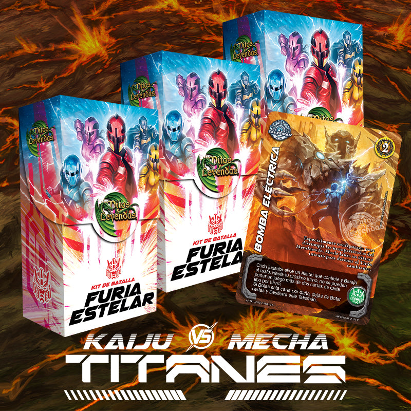 PREVENTA 3 Kit Batalla Kaiju vs Mecha: Titanes - Furia Estelar + Bomba eléctrica