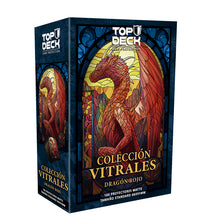 Cargar imagen en el visor de la galería, PREVENTA Protectores Standard | Colección Vitrales - Dragón Rojo 66x91mm
