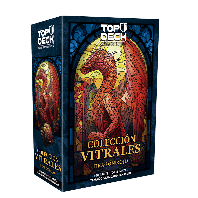 PREVENTA Protectores Standard | Colección Vitrales - Dragón Rojo 66x91mm