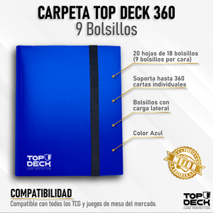 Carpeta Topdeck 9 Bolsillos Azul