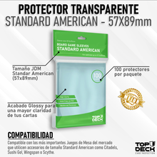 Cargar imagen en el visor de la galería, Protectores Juego de Mesa | TOPDECK Standard American 57x89mm
