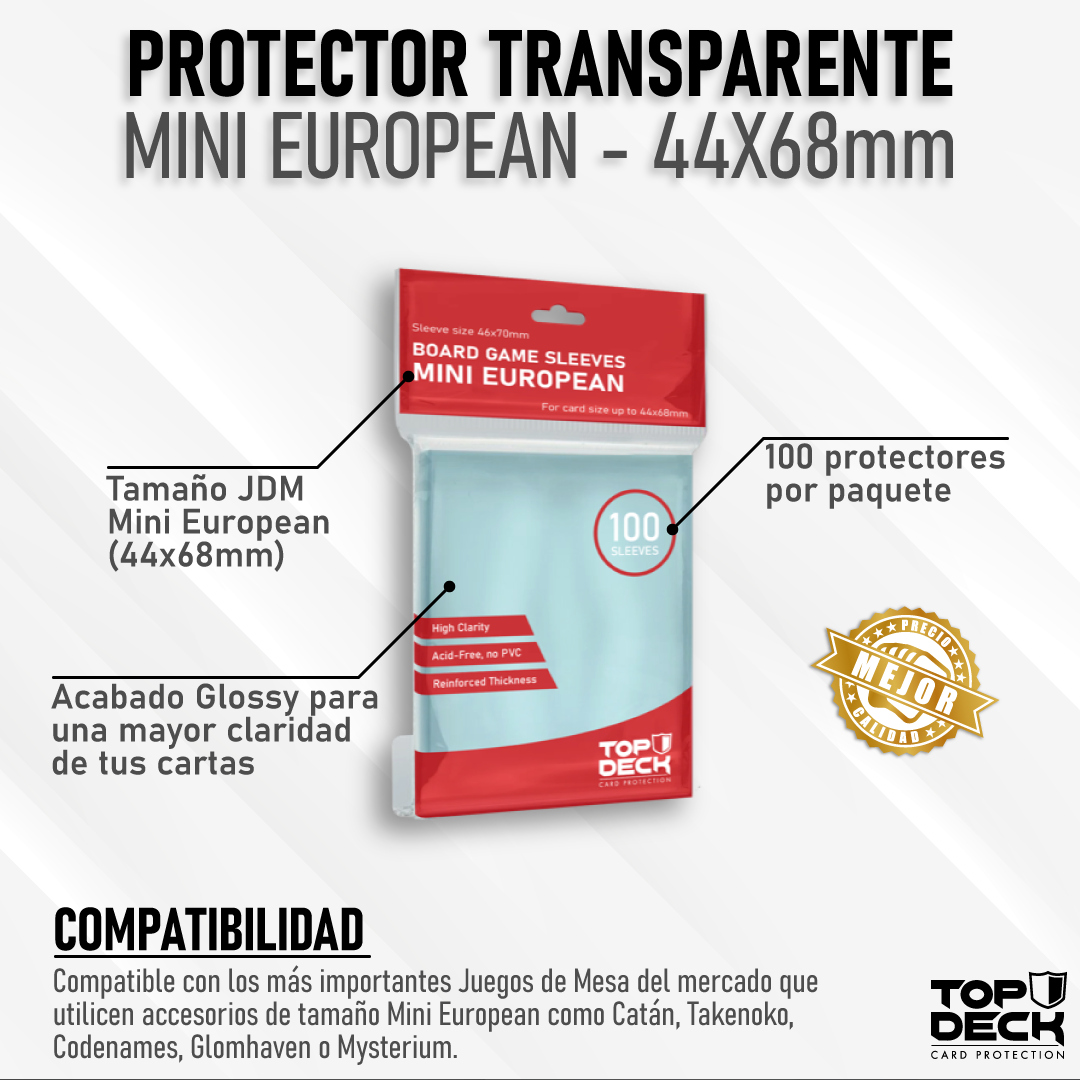 Protector Transparente Juego de Mesa - Mini European 44x68mm – Casa Mitos y  Leyendas