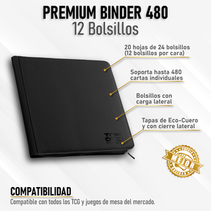 Carpeta Premium Binder 12 Color Negro
